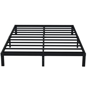 EMODA 10 Inch California King Bed Frames Heavy Duty Metal Cal King Platform with Steel Slats Support, No Box Spring Needed, Noise Free, Black