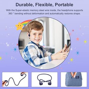 Friencity Kids Headphones, Child-Friendly Open Ear Wireless Headphones, 13g Ultra-Light Portable Latest Bluetooth 5.3 Headset w/Mic for Anybody, Comfort Perfect for Sports Study Kindle Phone Tablet