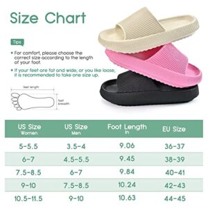 Eohsnem Pillow Slippers for Women Men, Cloud Slippers Massage Shower Sandals Cushion Non-Slip Quick Drying Indoor Outdoor