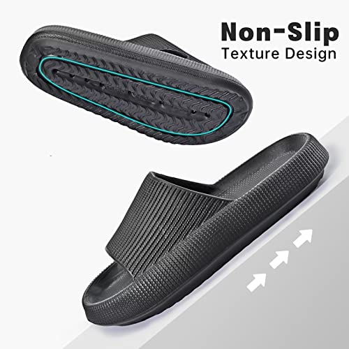 Eohsnem Pillow Slippers for Women Men, Cloud Slippers Massage Shower Sandals Cushion Non-Slip Quick Drying Indoor Outdoor