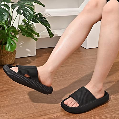 Eohsnem Pillow Slippers for Women Men, Cloud Slippers Massage Shower Sandals Cushion Non-Slip Quick Drying Indoor Outdoor