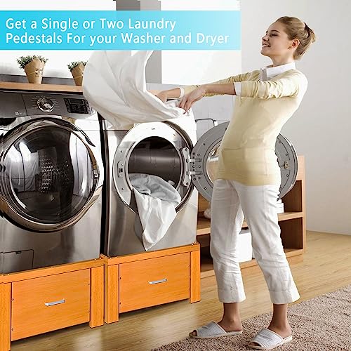 Kiss Core 29" Universal Fit Laundry Pedestal for Washer and Dryer, Washer and Dryer Pedestal Base Stand with Large Drawer Storage, Made up to 29 Inches Wide 14.3 Inches Height