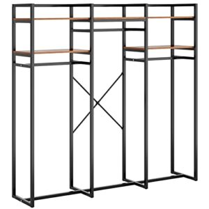 soges Garment Racks with 2 Tiers Shelves 3 Rod Clothes Rack FreeStanding Rack Organizer Storage for Hanging Clothes and Storage