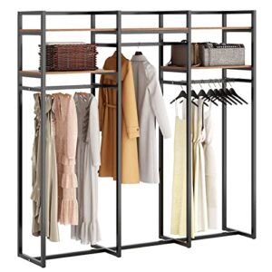 soges garment racks with 2 tiers shelves 3 rod clothes rack freestanding rack organizer storage for hanging clothes and storage