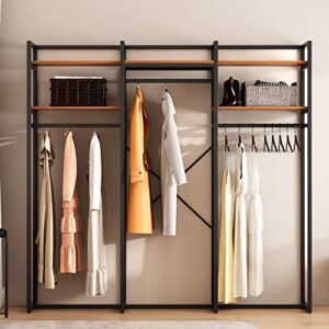 soges Garment Racks with 2 Tiers Shelves 3 Rod Clothes Rack FreeStanding Rack Organizer Storage for Hanging Clothes and Storage