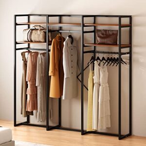 soges Garment Racks with 2 Tiers Shelves 3 Rod Clothes Rack FreeStanding Rack Organizer Storage for Hanging Clothes and Storage