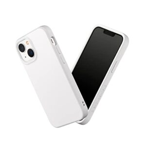 rhinoshield case compatible with [iphone 13 mini] | solidsuit - shock absorbent slim design protective cover with premium matte finish 3.5m / 11ft drop protection - classic white