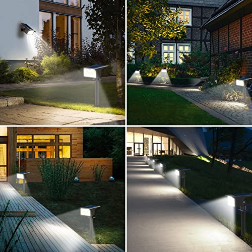 Nipify Solar Spot Lights Outdoor Motion Sensor, [6 Pack/62 LED]3 Modes Solar Landscape Spotlights Outdoor Waterproof, 2-in-1 Solar Lights Outdoor Wall Lights for Yard Garden Patio Pathway, Cool White