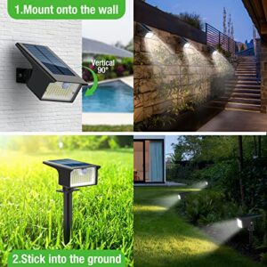 Nipify Solar Spot Lights Outdoor Motion Sensor, [6 Pack/62 LED]3 Modes Solar Landscape Spotlights Outdoor Waterproof, 2-in-1 Solar Lights Outdoor Wall Lights for Yard Garden Patio Pathway, Cool White