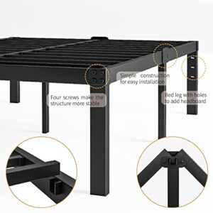 Gdduck 18 Inch Twin Bed Frame Metal Platform Bed Frame with Storage，Sturdy Steel Frame No Box Spring Needed,Black Frame Heavy Duty Noise-Free,Easy Assembly，Support up to 2500lbs