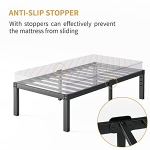 Gdduck 18 Inch Twin Bed Frame Metal Platform Bed Frame with Storage，Sturdy Steel Frame No Box Spring Needed,Black Frame Heavy Duty Noise-Free,Easy Assembly，Support up to 2500lbs