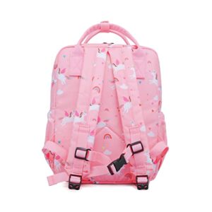 Cute Preschool Backpack Toddler School Book Bag for Girls Boys Kids Kindergarten Nursery Travel Bag with Chest Strap(12inch, Pink Unicorn)