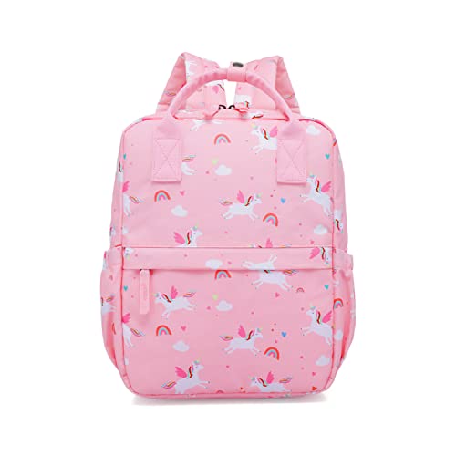 Cute Preschool Backpack Toddler School Book Bag for Girls Boys Kids Kindergarten Nursery Travel Bag with Chest Strap(12inch, Pink Unicorn)