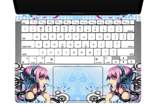 Nekoty Textured Laptop Skins compatible with MacBooks Pro 16" 14" 13" Air 13" 2019-2022 - Singing Anime Girl