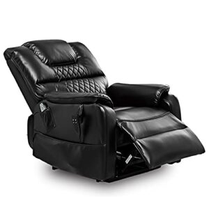 cobplns breathable leather recliner bearing 400 lbs, dual motor okin ultra-durable massage chair, power lift recliners for elderly, 25in extra wide recliner