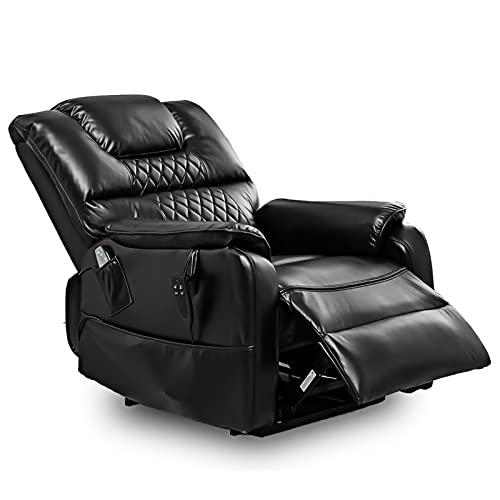 Cobplns Breathable Leather Recliner Bearing 400 Lbs, Dual Motor OKIN Ultra-Durable Massage Chair, Power Lift Recliners for Elderly, 25in Extra Wide Recliner