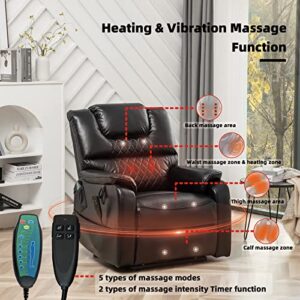 Cobplns Breathable Leather Recliner Bearing 400 Lbs, Dual Motor OKIN Ultra-Durable Massage Chair, Power Lift Recliners for Elderly, 25in Extra Wide Recliner