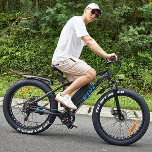 Vivi F26F Electric Bike 500W 26" x 4.0 Fat Tire Electric Bike with 48V 13Ah Removable Battery, 7 Speed, 25MPH, Cruise Control, Up to 50 Miles for Commuting, Beach, Snow