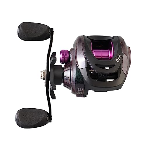 Baitcasting Fishing Reel,Compact Design Metal Body Baitcaster Reel,11LB Drag,20-Speed Magnetic Braking System,Available in 6.5:1 and 8.1:1Conventional Reel for Catfish, Musky (A: Right Hand-8.1:1)