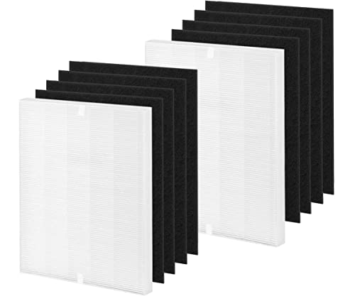 Yiemoge 115115 Replacement filter A: Compatible with winix Plasmawave C535 5300 5300-2 6300 6300-2 AM90 P300 Air Purifier - 2 TURE HPEA filter + 8 Pre-Filters