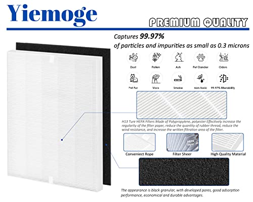 Yiemoge 115115 Replacement filter A: Compatible with winix Plasmawave C535 5300 5300-2 6300 6300-2 AM90 P300 Air Purifier - 2 TURE HPEA filter + 8 Pre-Filters