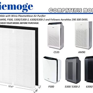 Yiemoge 115115 Replacement filter A: Compatible with winix Plasmawave C535 5300 5300-2 6300 6300-2 AM90 P300 Air Purifier - 2 TURE HPEA filter + 8 Pre-Filters