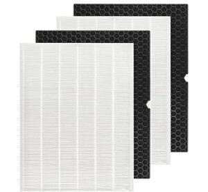 yiemoge 116130 replacement filter h: compatible with winix 5500-2 air purifier - 2pack ture hpea filters + 2pack activated carbon filters