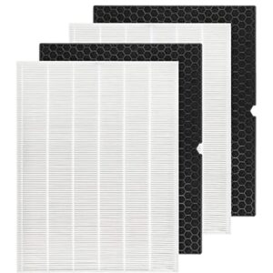 Yiemoge 116130 Replacement filter H: Compatible with winix 5500-2 Air Purifier - 2pack TURE HPEA filters + 2pack Activated Carbon Filters