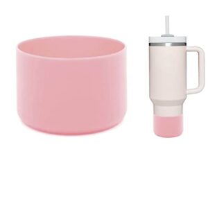 silicone boot for stanley 40 oz quencher adventure tumbler and iceflow flip 30 oz 20 oz, stanley cup accessories protector bottom sleeve cover bumper for stanley 40 oz with handle (pink-1 pack)