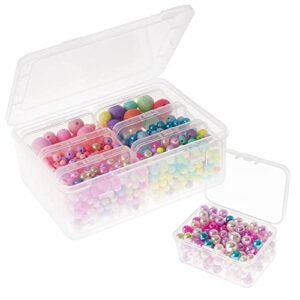 gbivbe small plastic storage box, 7 pieces plastic storage cases bead organizers boxes with lid mini rectangles boxes craft supply case bead containers for organizing