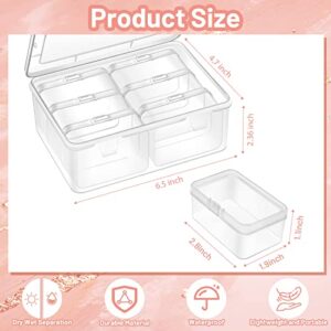 Gbivbe Small Plastic Storage Box, 7 Pieces Plastic Storage Cases Bead Organizers Boxes with Lid Mini Rectangles Boxes Craft Supply Case Bead Containers for Organizing