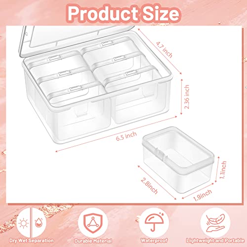 Gbivbe Small Plastic Storage Box, 7 Pieces Plastic Storage Cases Bead Organizers Boxes with Lid Mini Rectangles Boxes Craft Supply Case Bead Containers for Organizing