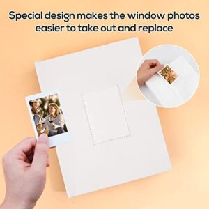 128 Pockets Photo Album with Writing Space, Front Window, Polaroid Photo Albums 3 Inch Compatible with Fujifilm Instax Mini 12 11 9 8 7+ 90 40, Polaroid 300, K-pop Photocards (White)