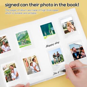 128 Pockets Photo Album with Writing Space, Front Window, Polaroid Photo Albums 3 Inch Compatible with Fujifilm Instax Mini 12 11 9 8 7+ 90 40, Polaroid 300, K-pop Photocards (White)