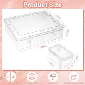 Gbivbe Small Plastic Storage Box, 13 Pieces Plastic Storage Cases Bead Organizers Boxes with Lid Mini Rectangles Boxes Craft Supply Case Bead Containers for Organizing