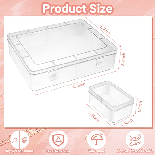 Gbivbe Small Plastic Storage Box, 13 Pieces Plastic Storage Cases Bead Organizers Boxes with Lid Mini Rectangles Boxes Craft Supply Case Bead Containers for Organizing
