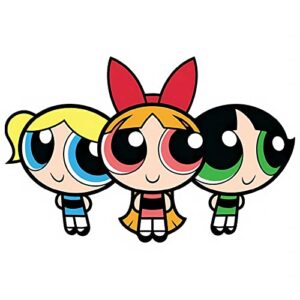 three powerpuff-girl car sticker funny decal vinyl sticker for cars/laptops