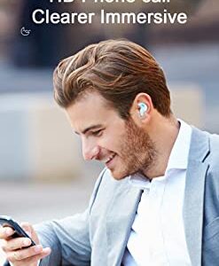 Loluka Invisible Earbuds for Sleep Mini Bluetooth Earbuds True Wireless Earbuds Stereo HiFi Music IPX4 Waterproof Invisible Headphones with Charging Case