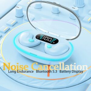 Loluka Invisible Earbuds for Sleep Mini Bluetooth Earbuds True Wireless Earbuds Stereo HiFi Music IPX4 Waterproof Invisible Headphones with Charging Case