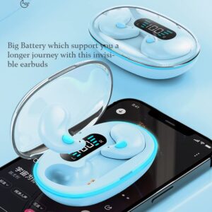 Loluka Invisible Earbuds for Sleep Mini Bluetooth Earbuds True Wireless Earbuds Stereo HiFi Music IPX4 Waterproof Invisible Headphones with Charging Case