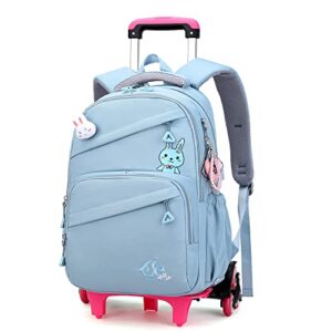 rolling backpack for girls trolley bookbag with wheels elementary and middle school luggage travel bag