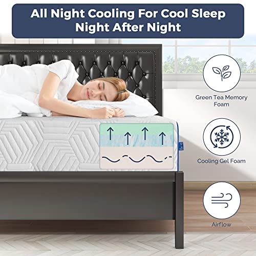 IULULU California King Mattress 12 Inch, Cooling Gel Infused Memory Foam Mattresses Medium Firm Mattress in a Box Regulates Temperature, Made in USA, 84''×72''