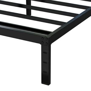 Maenizi 12 Inch Cal King Bed Frame No Box Spring Needed, Heavy Duty California King Metal Platform Support Up to 3000 lbs with Steel Slat, Easy Assembly, Noise Free, Black