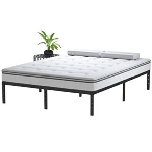 Maenizi 12 Inch Cal King Bed Frame No Box Spring Needed, Heavy Duty California King Metal Platform Support Up to 3000 lbs with Steel Slat, Easy Assembly, Noise Free, Black