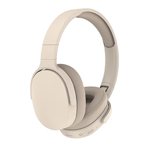 Bluetooth Headphones with Intelligent Noise Reduction,Wireless Headset HiFi Foldable,Ergonomic Bluetooth-Compatible 5.1, Stereo Over Ear Headphone，Wireless Headphones with Microphone Beige