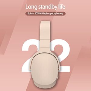 Bluetooth Headphones with Intelligent Noise Reduction,Wireless Headset HiFi Foldable,Ergonomic Bluetooth-Compatible 5.1, Stereo Over Ear Headphone，Wireless Headphones with Microphone Beige