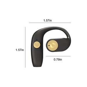 Yrmaups Wireless Bone-Conduction Headset with Earhooks Open Ear Sports Bluetooth 5.2 Earphones, Waterproof Mini Earbuds with Noise Cancelling Mic for Cycling and Driving (Black)