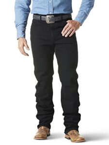 wrangler men's cowboy cut active flex original fit jean, black, 42w x 32l