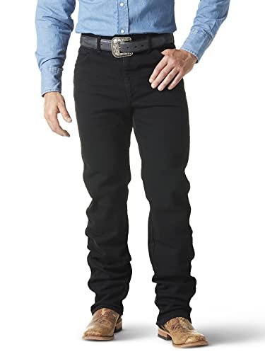 Wrangler Men's Cowboy Cut Active Flex Original Fit Jean, Black, 42W x 32L