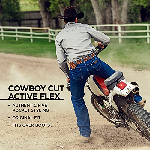 Wrangler Men's Cowboy Cut Active Flex Original Fit Jean, Black, 36W x 34L